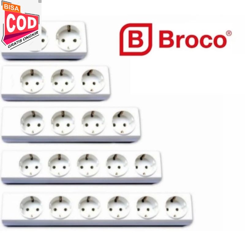 Stop Kontak Broco Arde OB Tempel Terminal Kuningan 2/3/4/5/6 Lubang