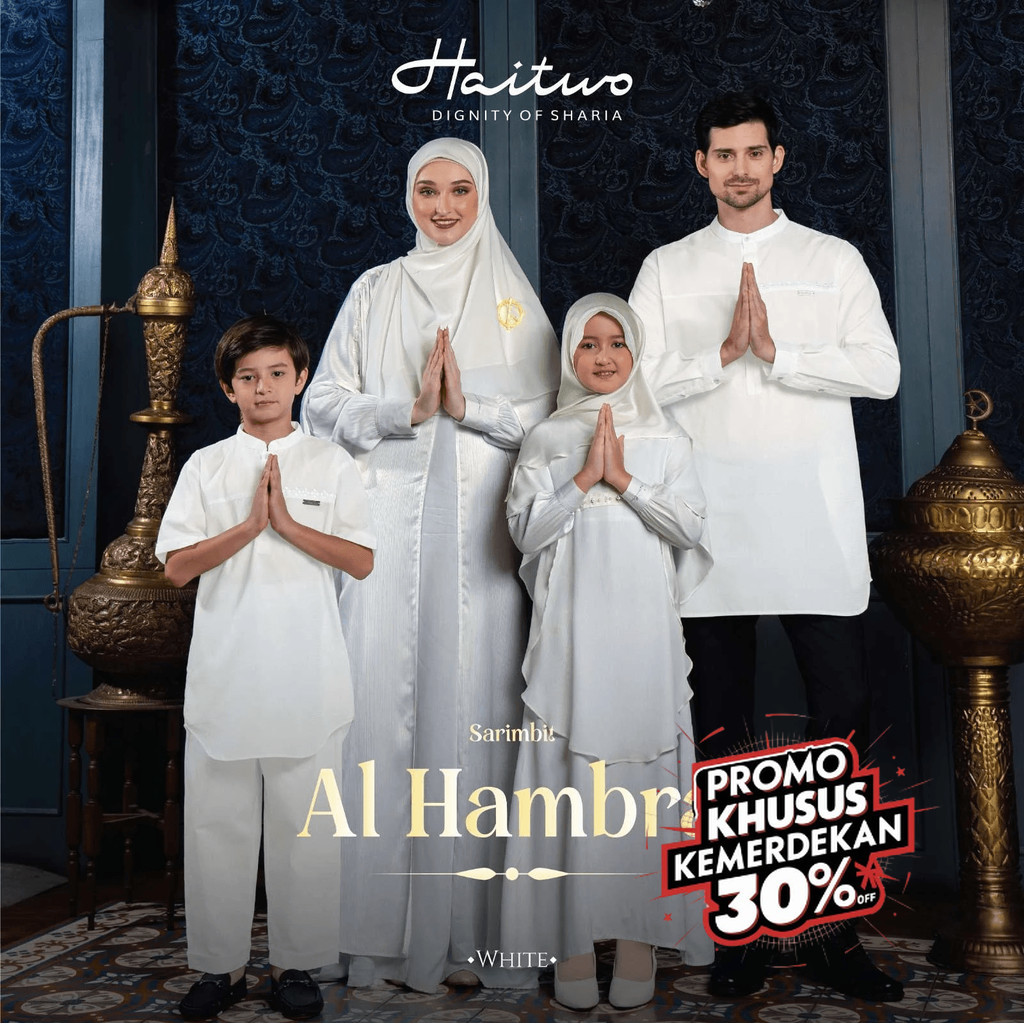 Haitwo - Sarimbit Al Hambra Girl One Set / Gamis Anak Set Hijab Mewah Inner & Outer Original Haitwo