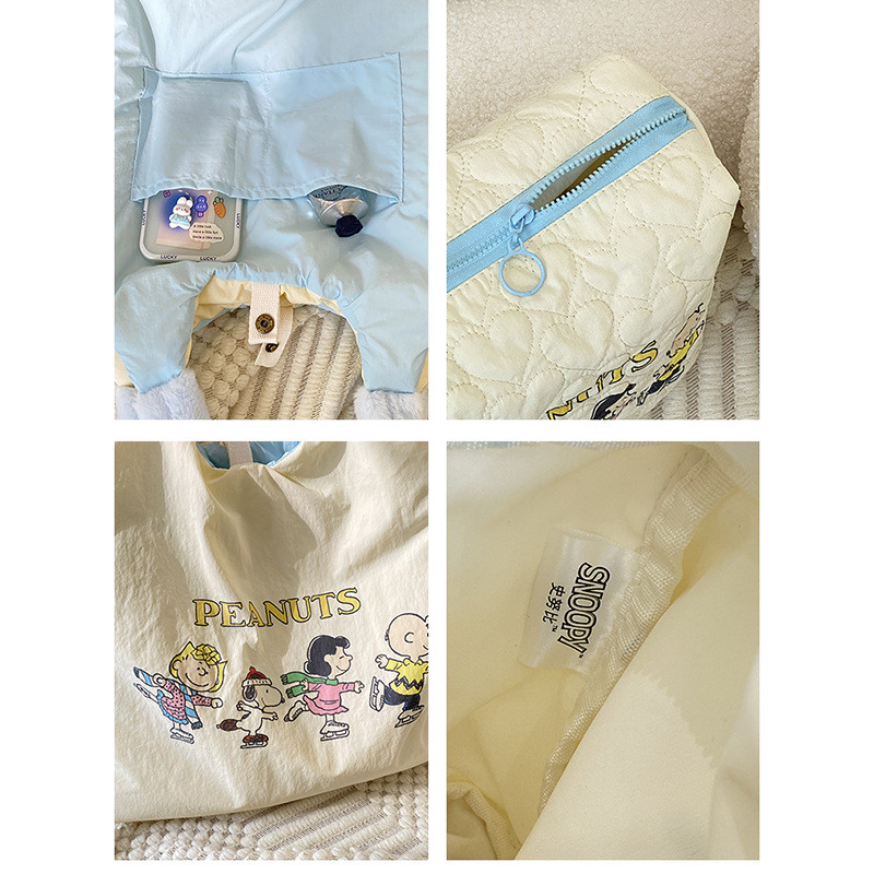 

Miniso Snoopy Shoulder Bags Cosmetic Bag Pencil Case 34*32*30/22*7*16/19*7*8 Cm Kawaii Cartoon Bag Holiday Birthday Gift