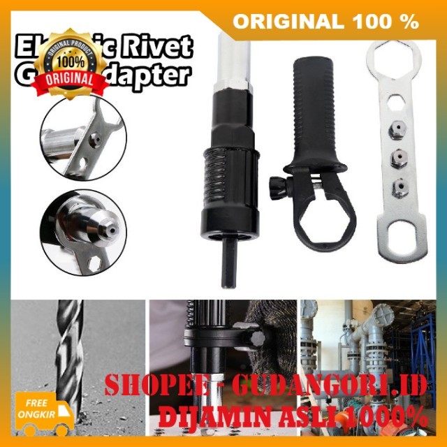 Adaptor Rivet Bor Adaptor Tang Rivet Adaptor Konverter Bor Paku Rivet Elektrik Gun ORIGINAL