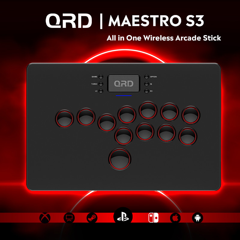QRD Maestro S3 Hitbox nirkabel, untuk PS5/PS4/PS3/Switch/Xbox/Steam/PC/IOS/Android semua dalam satu 