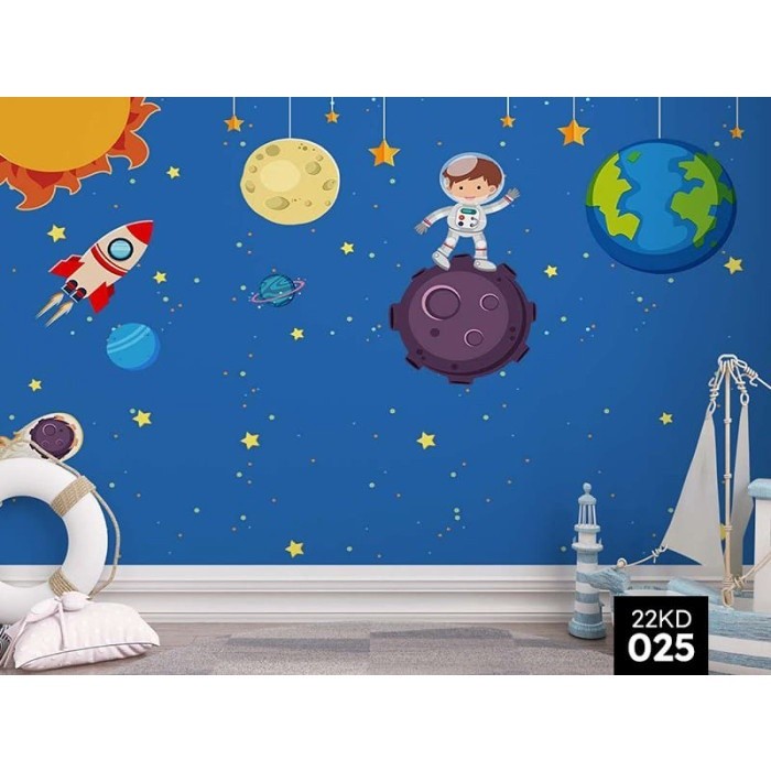 Wallpaper Dinding Custom Mural Kamar Anak Angkasa Hutan City Hewan