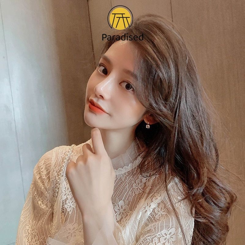 S925 Silver Stitch Compact Earrings Exquisite Block Earrings Female Niche High-end Earrings Paradise