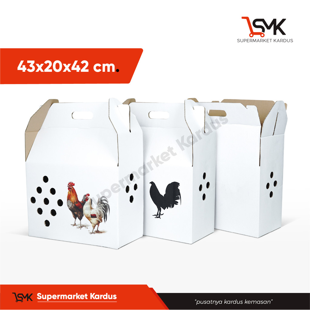 

Box Ayam 43x20x42 (orip) Kardus/box/packing/kemasan/ayam/boxayam/kardusayam/jago