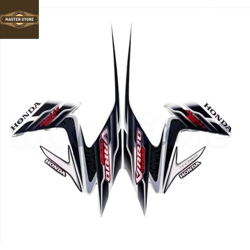Stiker Striping Honda Vario Techno 2010 110 Putih Hitam List Stiker Standar Vario Techno 2010
