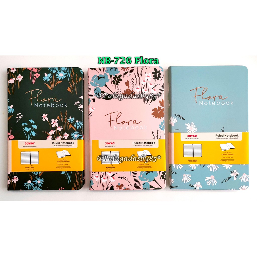 

(1 Biji) GROSIR Agenda Tali JOYKO NB-726 Flora A5 240 Lembar / Ruled Notebook Joyko NB-726