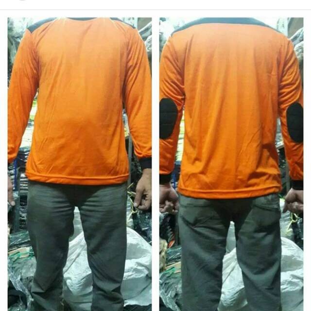 Kaos Lapangan polos/ kaos lapangan lengan panjang (orange)