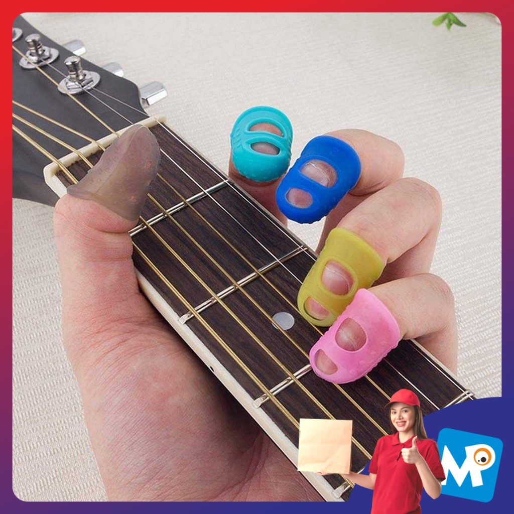 ISI (5 PCS  DLW Pelindung Jari Gitar Silicone Fingertip Protector - DLW-05