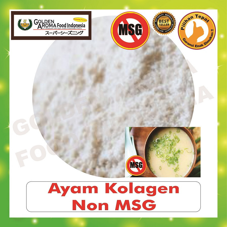 

Bubuk Tabur Ayam Kolagen non MSG 500Gr Bumbu Masak Serbaguna 1/2Kg Enak Murah Halal Seasoning Powder