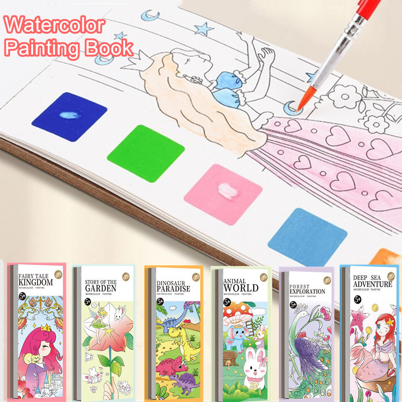 

Pocket Watercolor Painting Book DIY Pocket Watercolor Book with 1 Paint pen Watercolor Bookmarks to Paint Travel Pocket Water