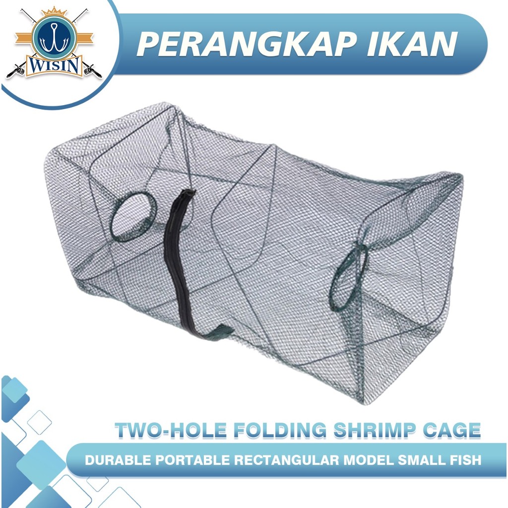 WISIN Payung Bubu Jaring Jebakan Perangkap Udang ikan Kepiting Model Payung 2 Lubang
