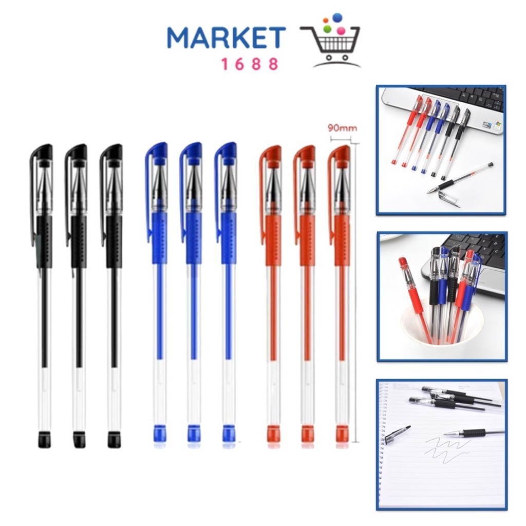 

Market1688 Pena Gel 0.55mm Standard Pulpen Gel Standard Bolpoin Cair Alat Tulis Sekolah Bolpen Warna Hitam Biru Merah Murah