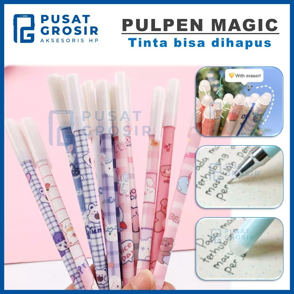

Pulpen bisa hapus pen magic Bolpoin Gel Erasable alat tulis menulis multifungsi pena ajaib tinta bisa dihapus Ballpoint Gel peralatan sekolah kantor