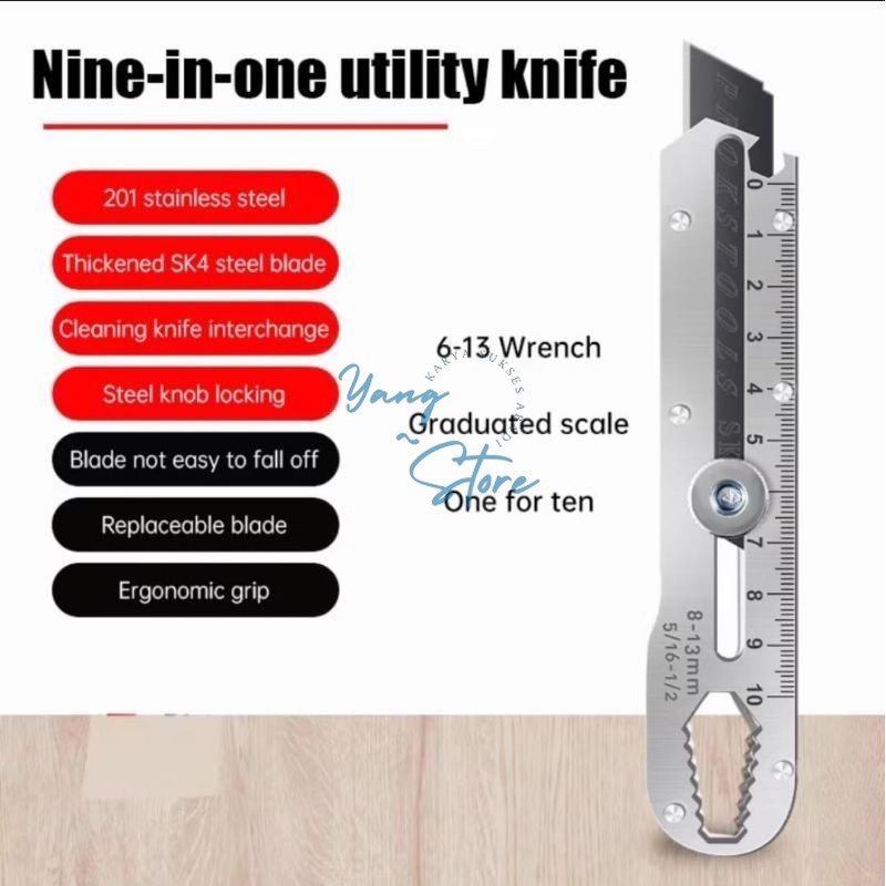 

YGS-A309-Pisau Cutter Stainless 9IN1 Multifungsi