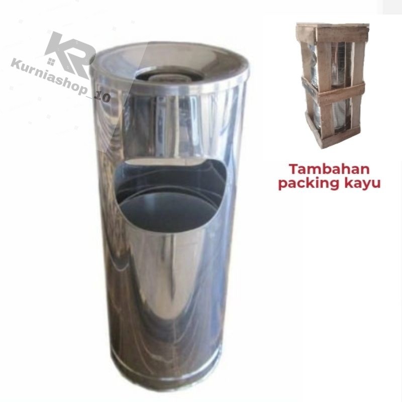 Asbak tempat sampah tabung besar stainless steel tong Sampah