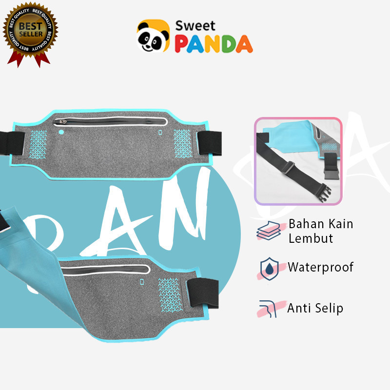 SweetPanda Sangat tipis Tas Pinggang Olahraga Tas Ponsel Lari Peralatan Luar Ruangan Pria dan Wanita