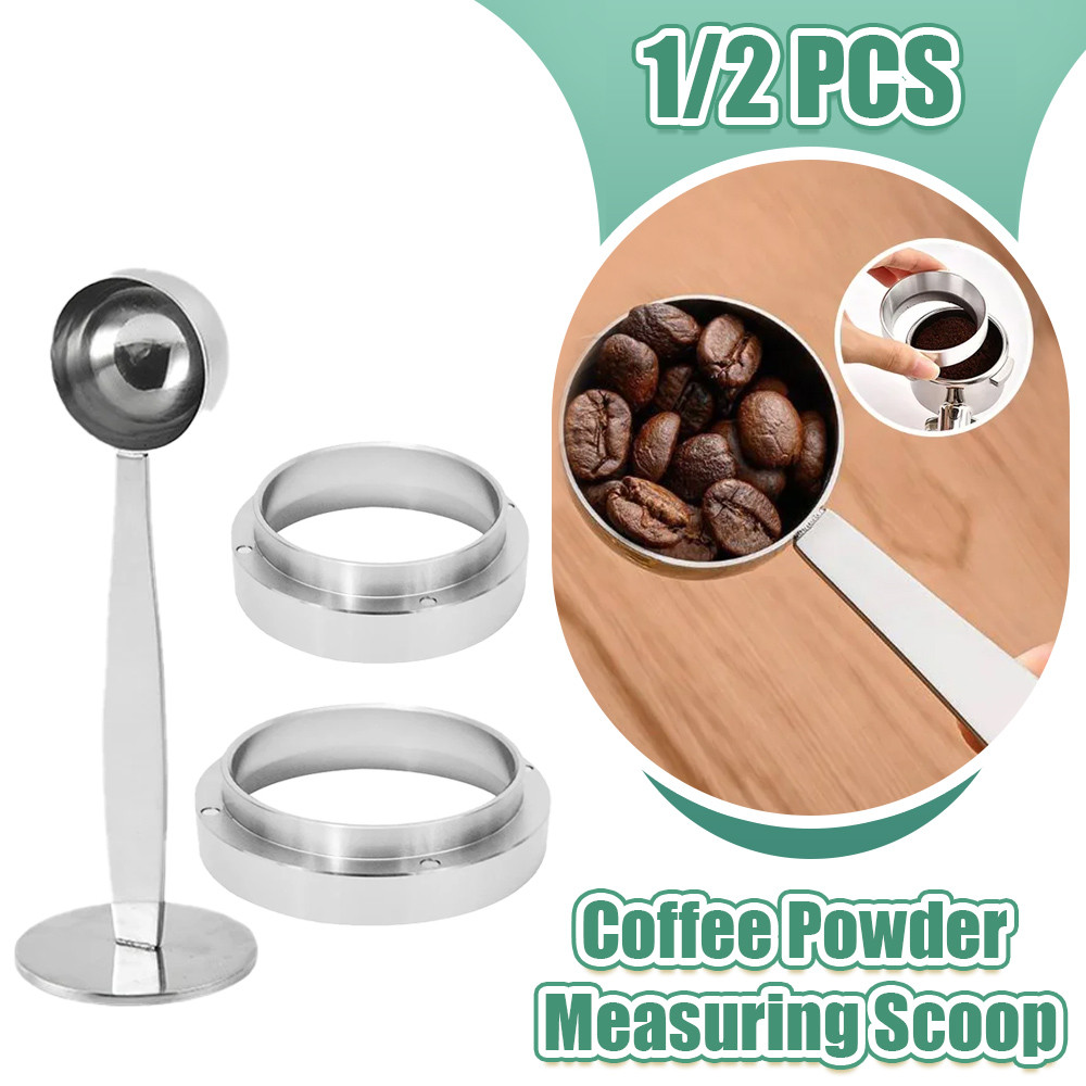 

2In1 Stainless Steel Stand Tamper Spoon Coffee Scoop Portable Coffee Powder Measuring Scoop Kitchen Honey Seasoning Spoon Tool