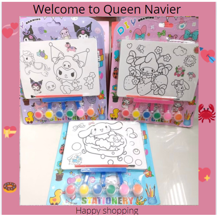 

QN - Set papan melukis kreatif anak kanvas lukis motif sanrio lucu