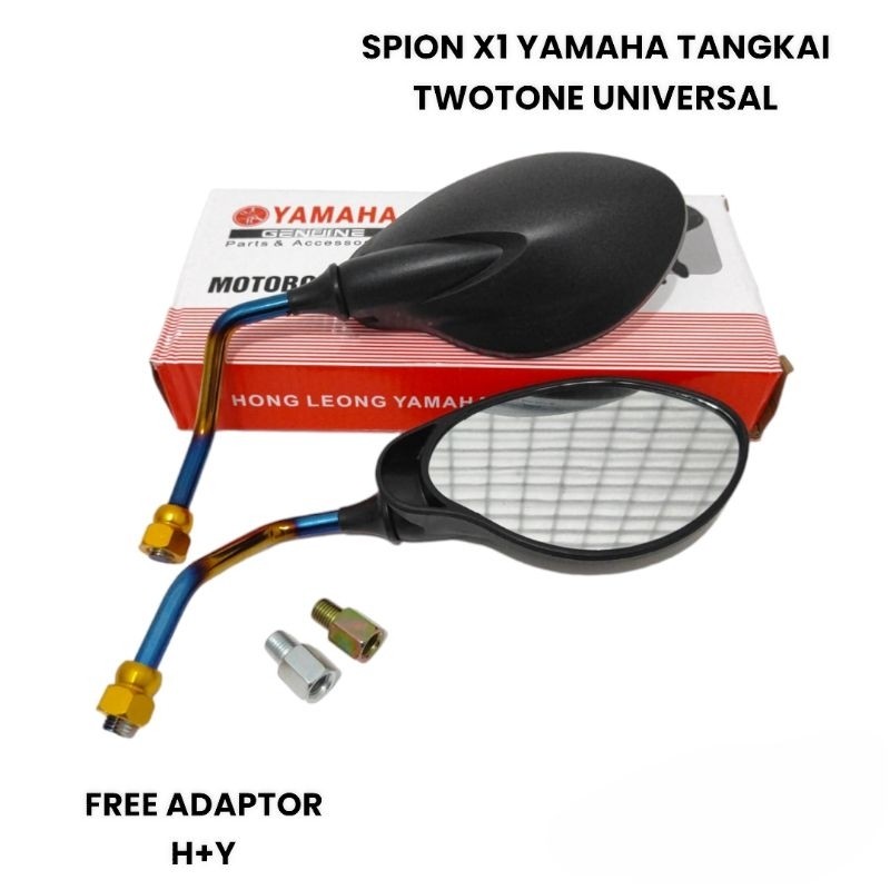 Spion Motor X1 Yamaha 125z Tangkai Twotone Thailand Universal Buat Honda & Yamaha Vario,Beat,Nmax,Ae