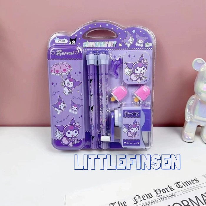 

[Best] Set kotak pensil sanrio/pensil kotak pensil rautan sanrio kuromi cinamurol melody - Kuromi