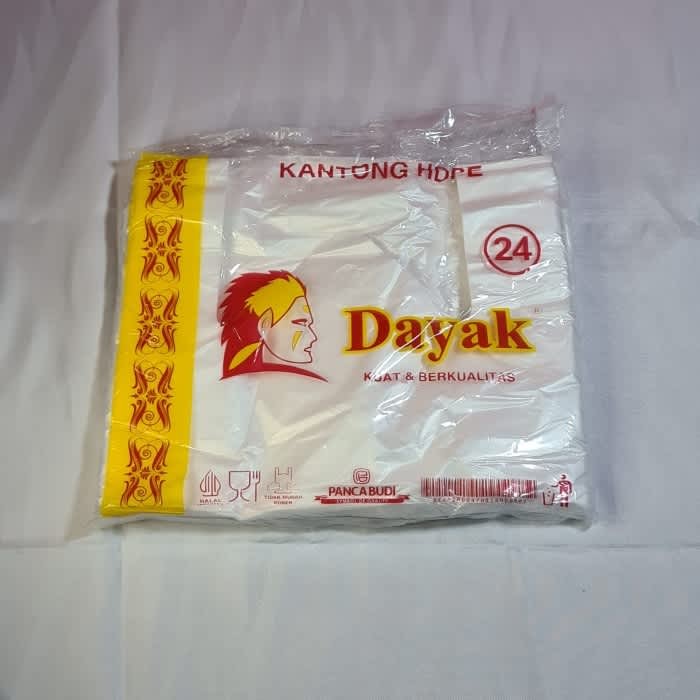 Kantong Plastik Kresek HDPE Dayak Bening ukuran 24