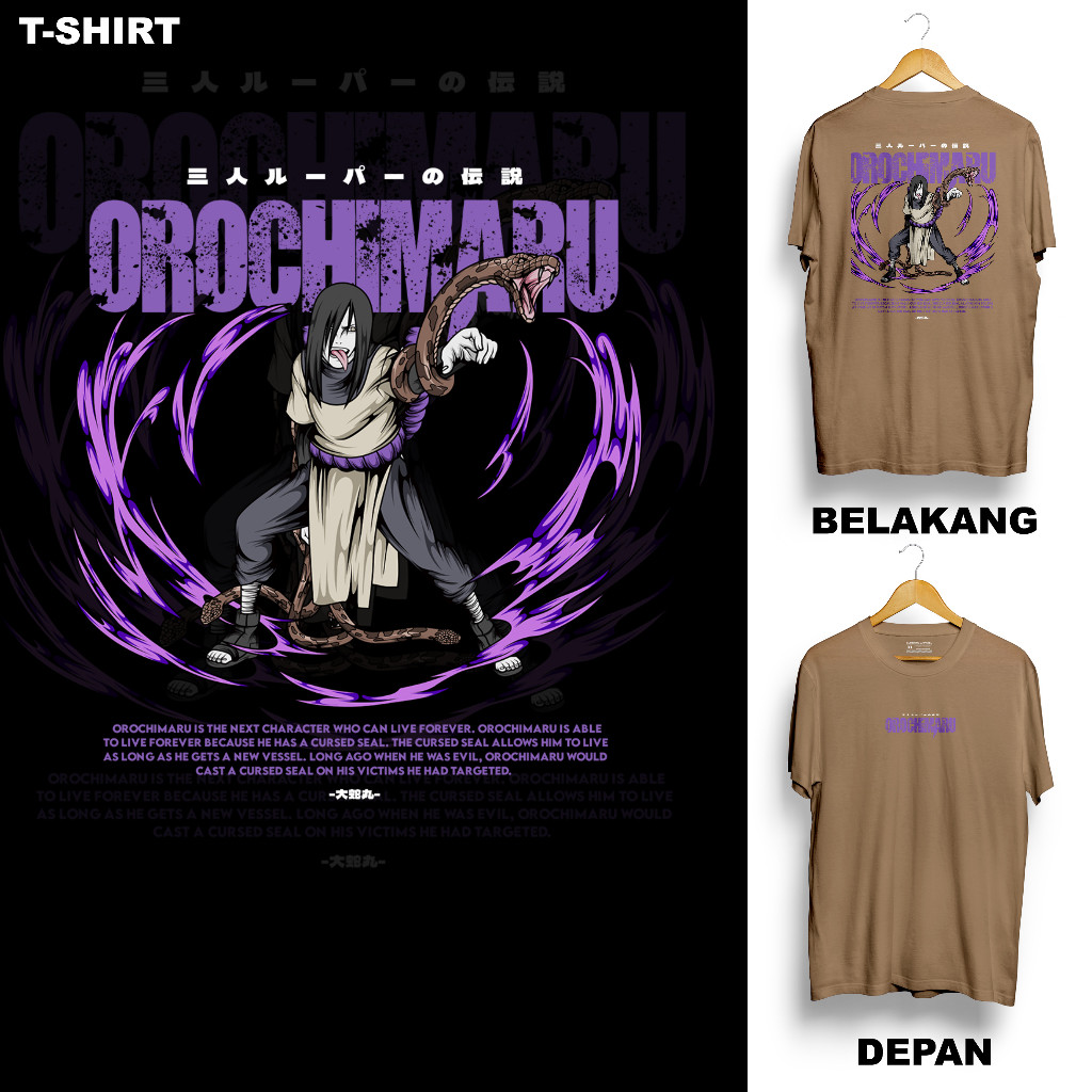 OROCHIMARU - KAOS DEWASA MOTIF ANIME NARUTO BORUTO KARAKTER OROCHIMARU