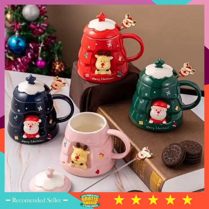 Hampers Natal Keren Unik Lucu Murah kekinian / Mug Keramik Pohon Natal Lucu | Hadiah Natal Kado Nata
