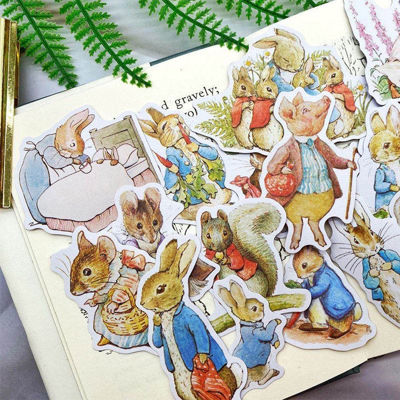 

40PCS Vintage Bunny Sticker DIY scrapbook base collage junk diary happy plan phone computer gift sealing decoration sticker