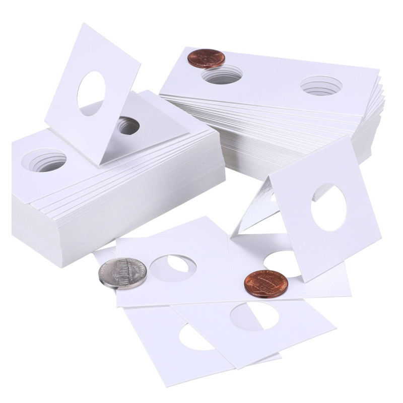 New 50PCS Square Cardboard Coin Holders 17.5mm-40mm Size Coin Album Collection Lighthouse Stamp Coin