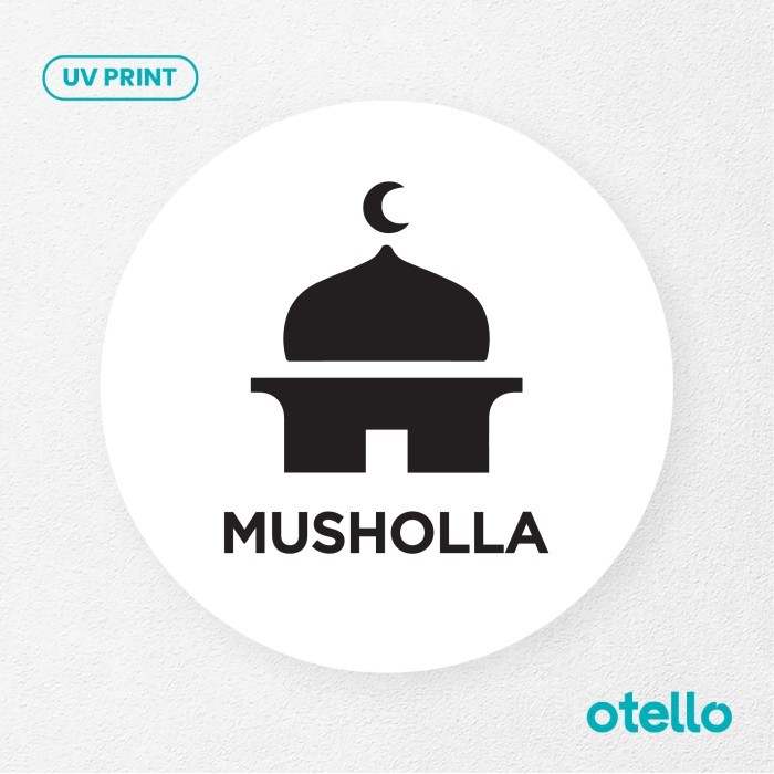 

Musholla Sign Board Akrilik Acrylic Signage Label Aklirik Mushola - Bulat Hitam, 15 cm