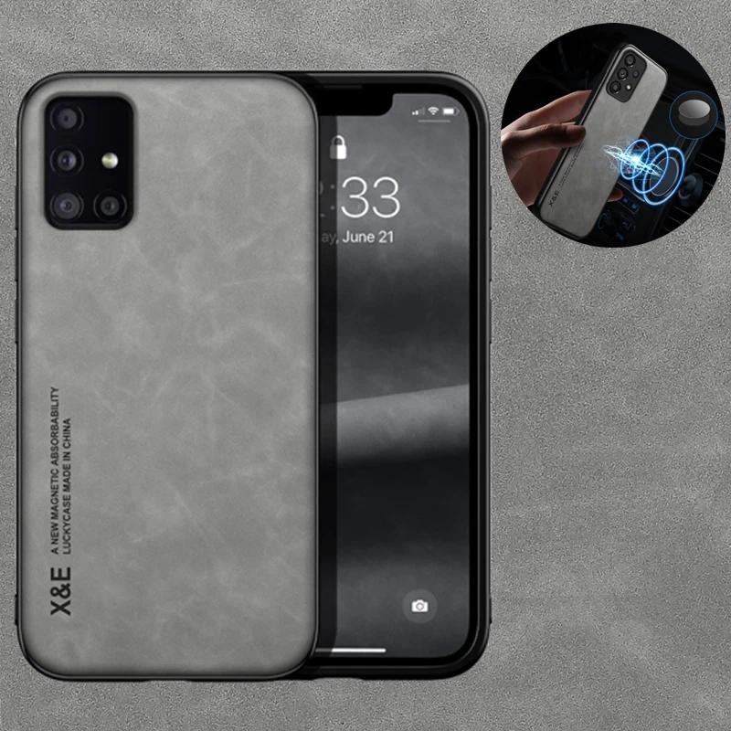 Casing HP Samsung Galaxy A31 Case Kulit Magnetic Car Stand Holder Phone Case Untuk Samsung A51 A71 5