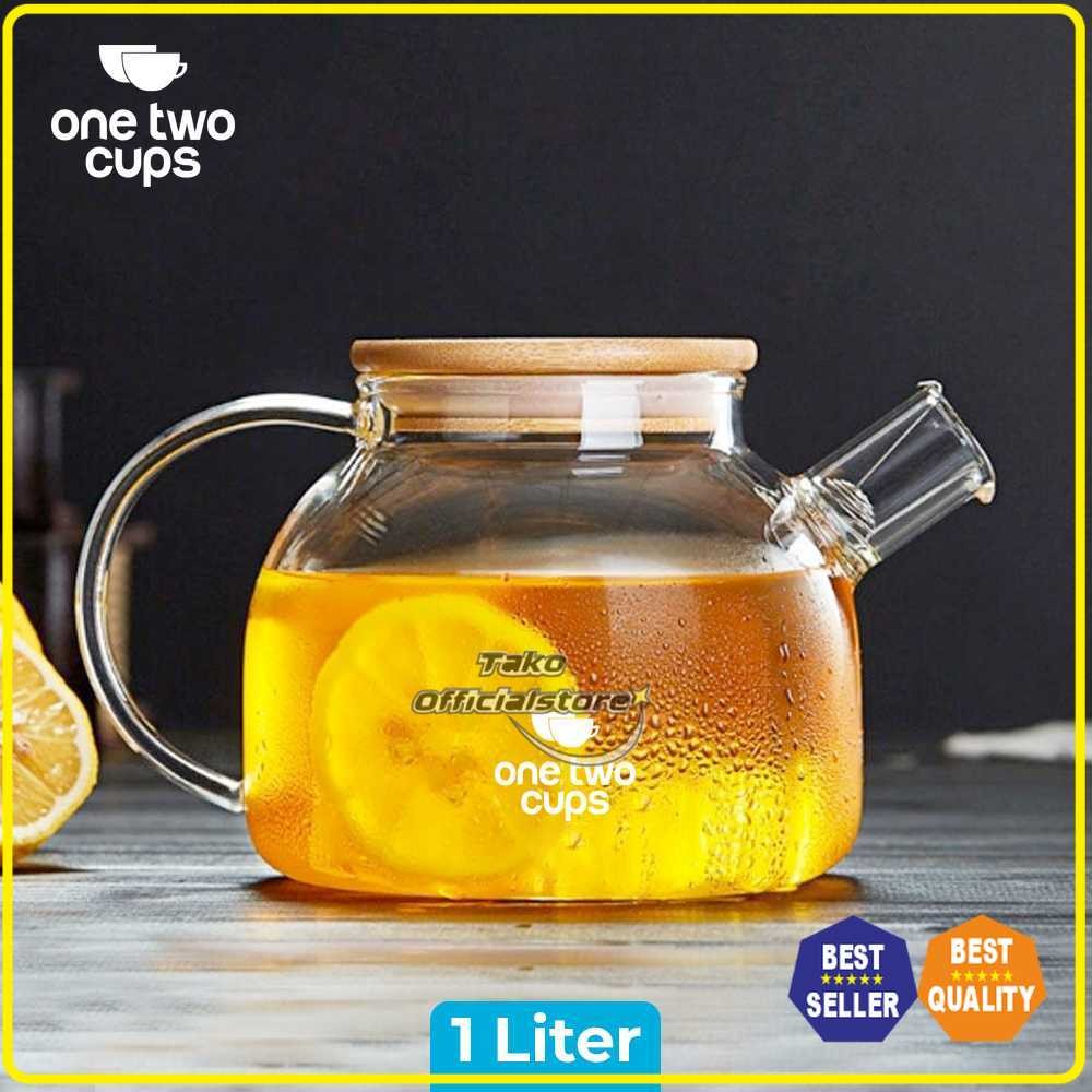 

One Two Cups Teko Pitcher Teh Chinese Teapot Glass Tahan Panas Api 1L - BR-384