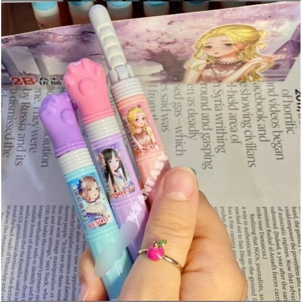 

Kiara 1Pcs Penghapus Stick Karakter / 1buah Penghapus Pensil Fancy Lucu / Setip Stik Warna