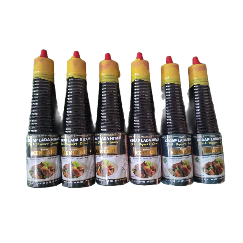 

Paket Ekonomis 6 Botol Kecap Lada Hitam Cap Sinar Mentari150 ml