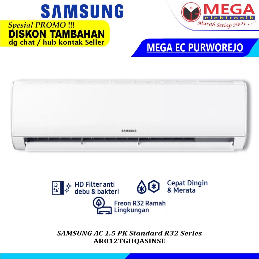 SAMSUNG AC 1,5 PK AR012TGHQASINSE AIR CONDITIONER SATU SETENGAH PK STANDARD R32