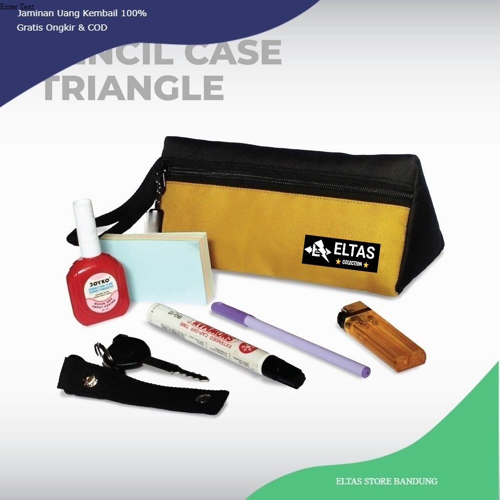 

Eltas pencil case triangle pria wanita tempat atk tempat pencil cepuk pouch