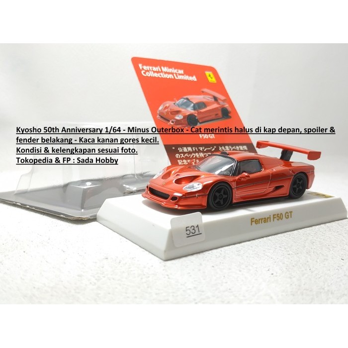KMS99 Kyosho 1/64 Kyosho 50th Anniversary Ferrari F50 GT Merah Metalic