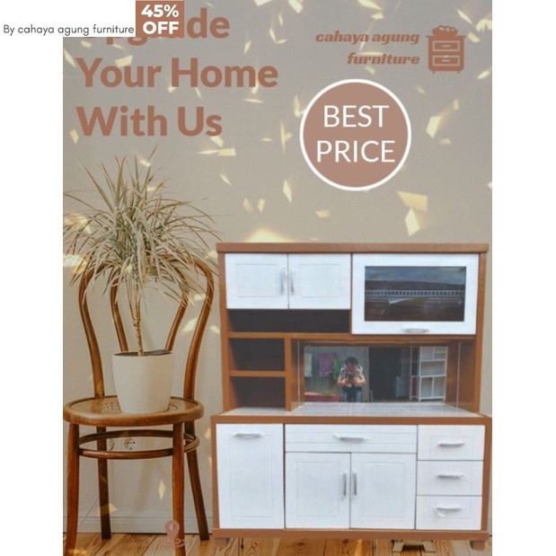 lemari sayur lemari dapur 4 pintu cermin hidrolik