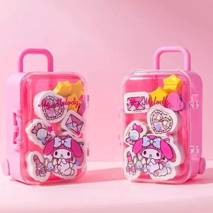 

kawaii sanrio eraser set suitcase iigen penghapus imut cinnamorol - Melody by Summerstore Id