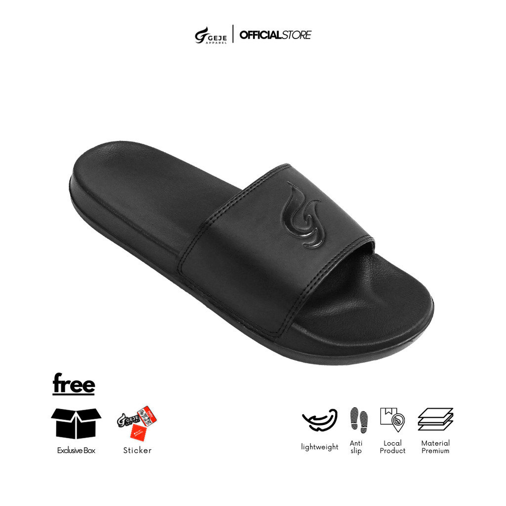 Geje Apparel Sandal Slide Font Logo Black