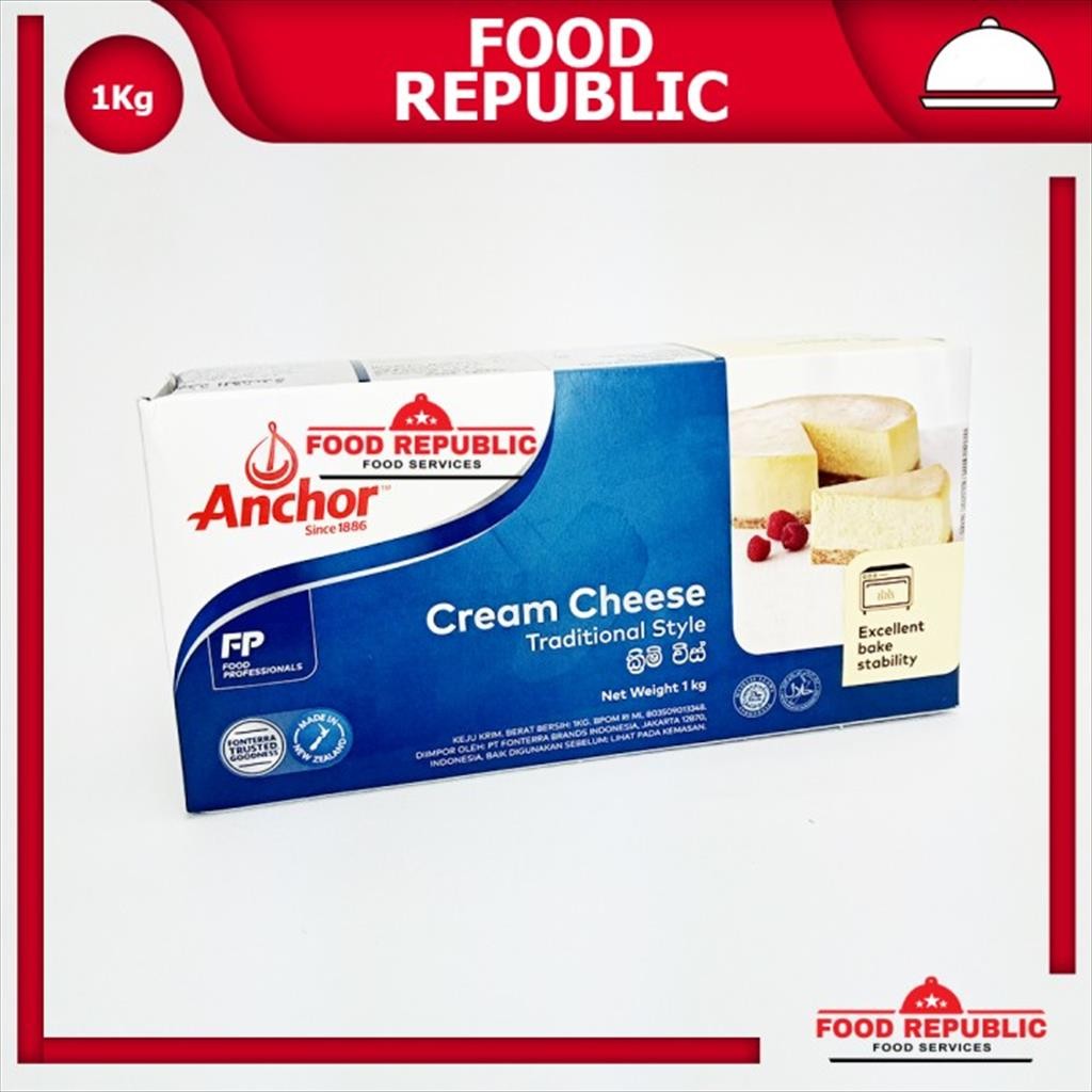 

Cream Cheese Anchor 1 KG Import New Zealand HALAL Standar Profesional