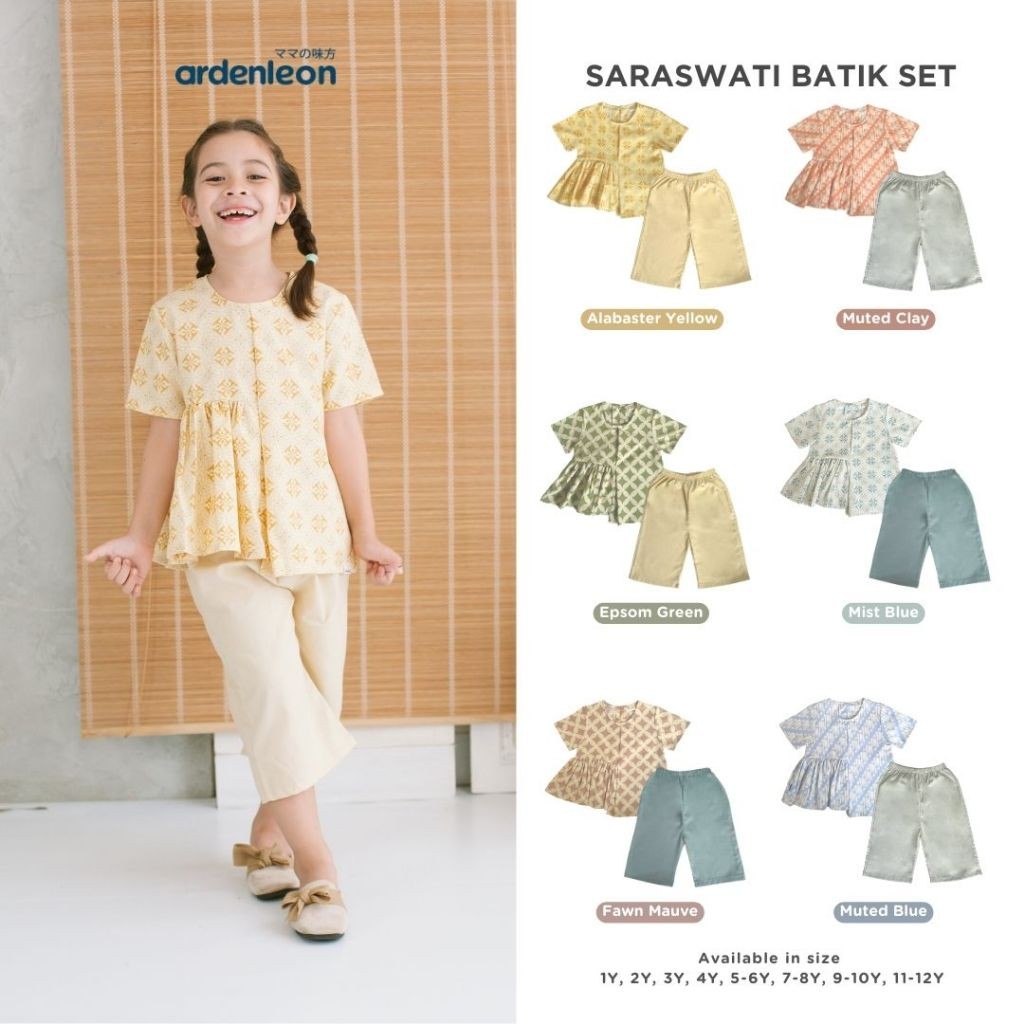 ARDENLEON Setelan Anak Perempuan Saraswati Batik Set