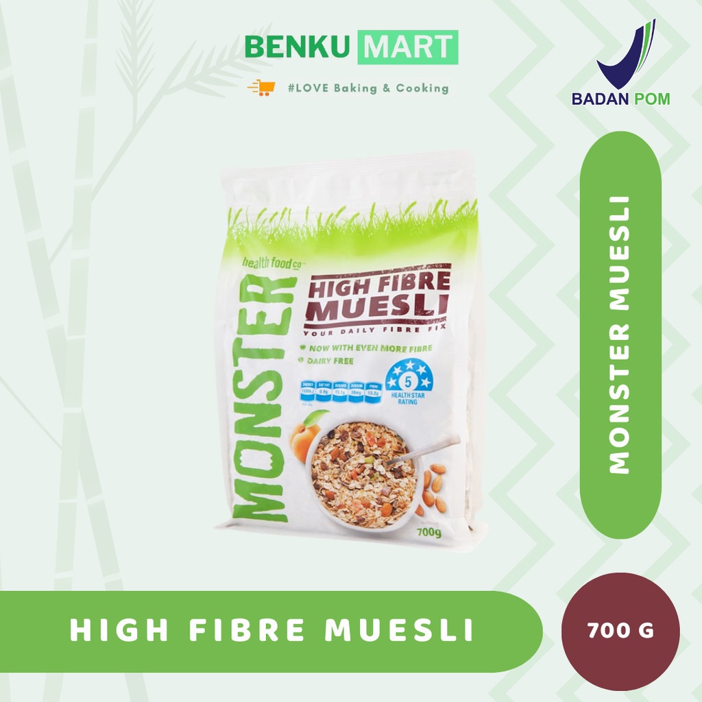 

Monster HIGH FIBRE Muesli 700 g | Healthy Food Co | Hi Fiber 700 gram