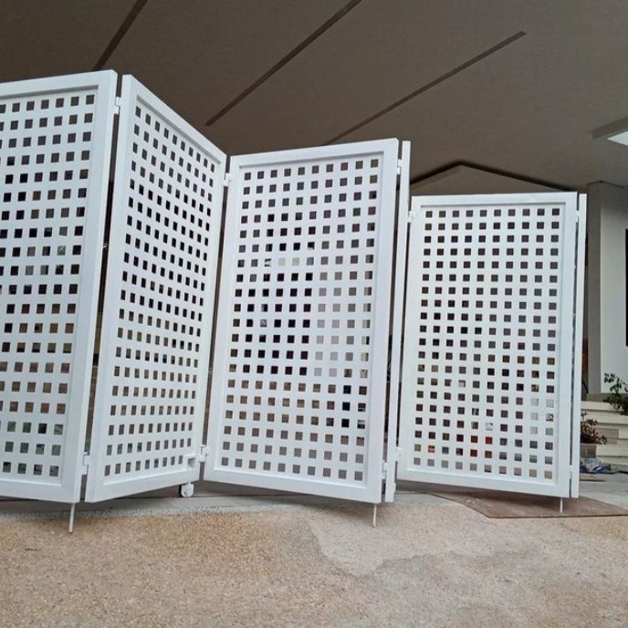 pagar lipat rumah minimalis varian warna putih