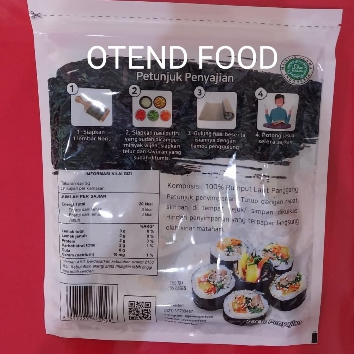 

Nori Sushi Nori Seaweed Roasted Rumput Laut 50 Lembar