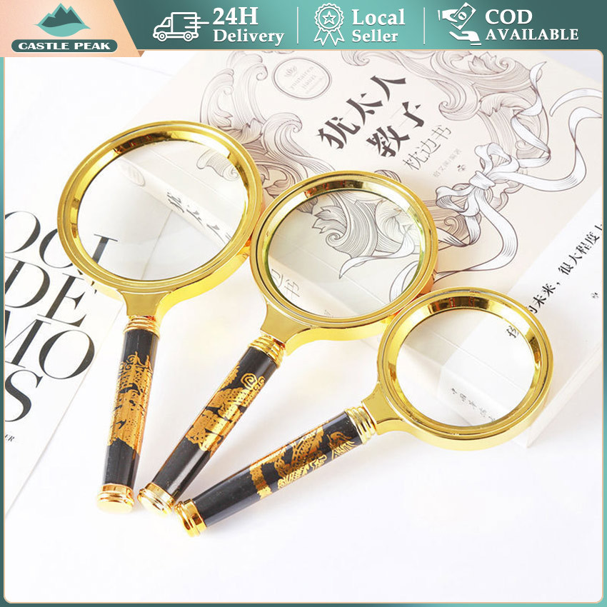 

Kaca Pembesar Motif Naga 60-80mm 10X Handheld Magnifying Glass Lup Magnifier
