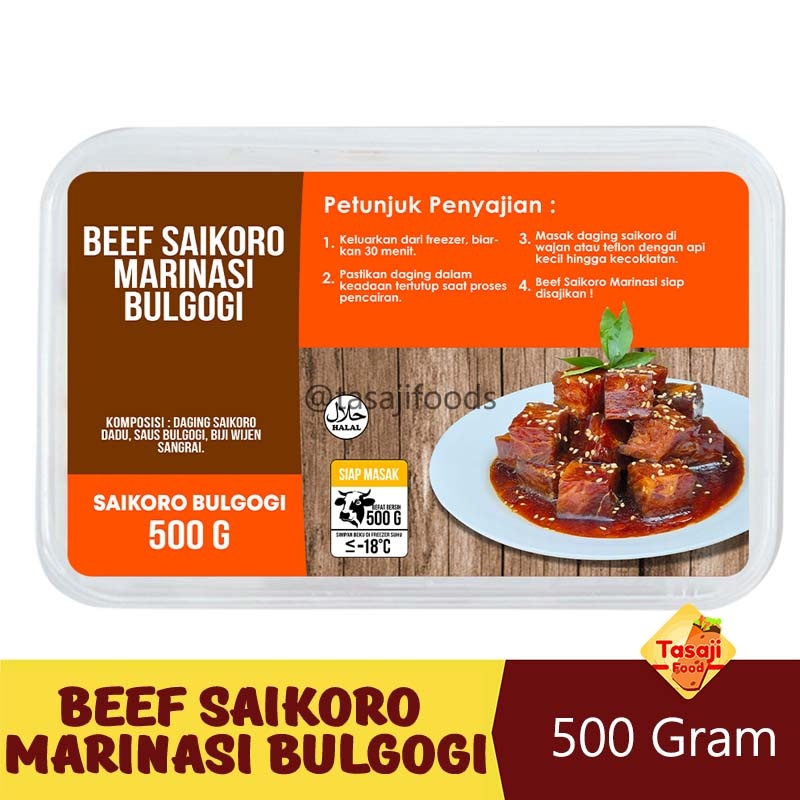 

Beef Saikoro Marinasi Bulgogi 500 Gram Daging Saikoro Marinasi