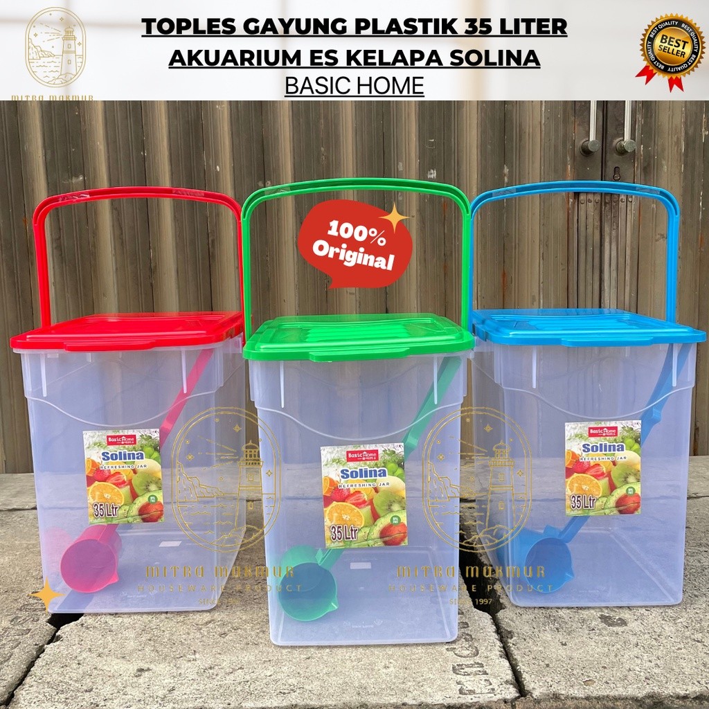 NEW TOPLES GAYUNG PLASTIK 35 LITER SOLINA / TOPLES ES KELAPA MURAH BASIC HOME LION STAR / AKUARIUM E