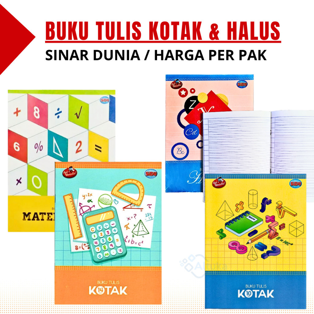 

(10 Pcs) Buku Tulis Kotak Strimin Tanggung Besar Merk SIDU 1 Pack