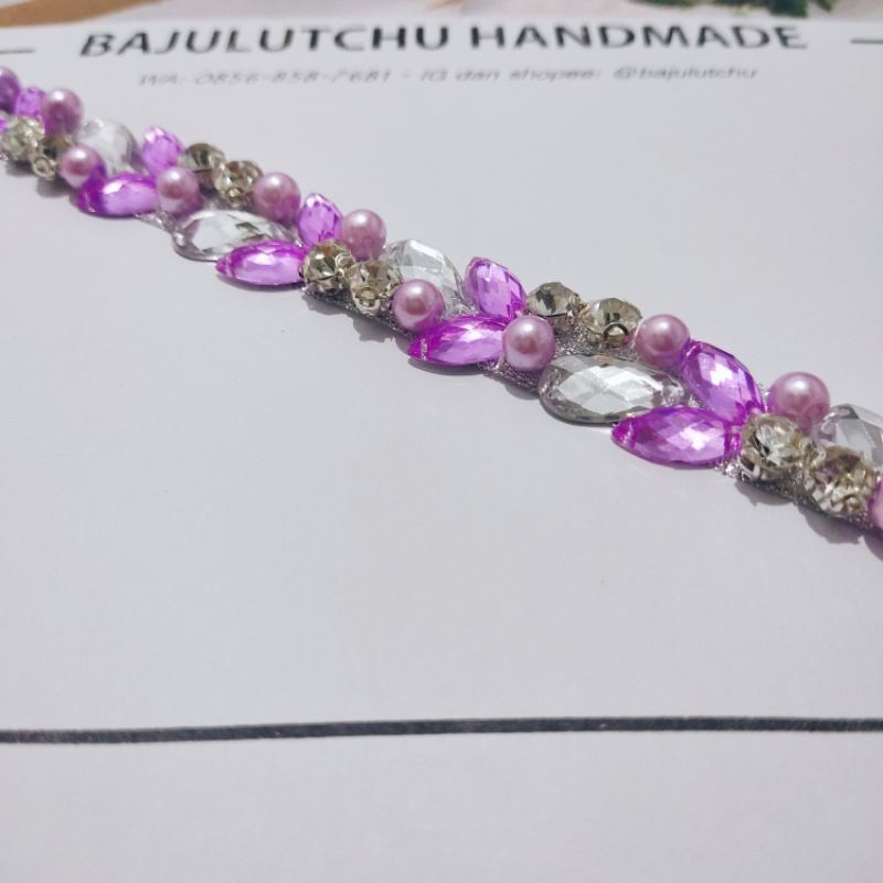PB - payet rangkai salur pinggang murah banyak warna ungu lavender Lilac